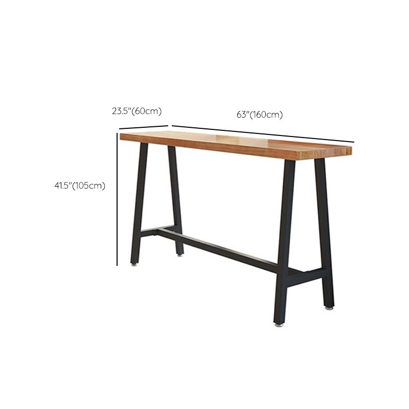 Rectangle Solid Wood Bar Height Table Contemporary Trestle Base Bar Dining Table Clearhalo 'Bar Furniture' 'Bar Tables' 'bar_tables' 'furn' 'furn_bar_tables' 'Furniture' 'Kitchen & Dining Furniture' 1200x1200_3dd075a9-90a9-44a8-b841-702c3bf6ca90