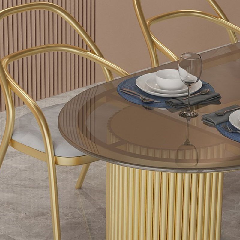 Traditional Luxury Dining Table Oval Double Pedestal Table for Home Clearhalo 'Dining Tables & Seating' 'Dining Tables' 'dining_table' 'furn' 'furn_dining_table' 'Furniture' 'Kitchen & Dining Furniture' 1200x1200_3dd14fac-b2f8-44e9-a38d-506c7c4baf1c