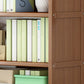 Brown Closed Back Book Shelf Bamboo Standard Vertical Bookcase for Home