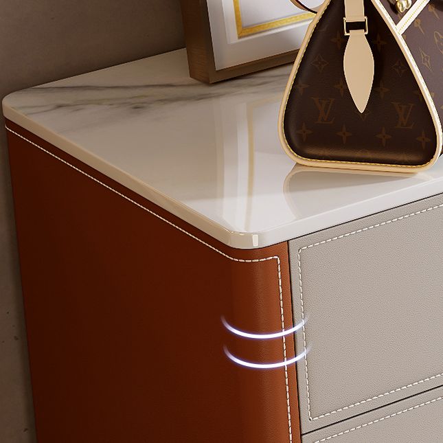 Cómoda clásica Glam con almacenamiento de piedra y 6 cajones, 15,6 pulgadas de ancho