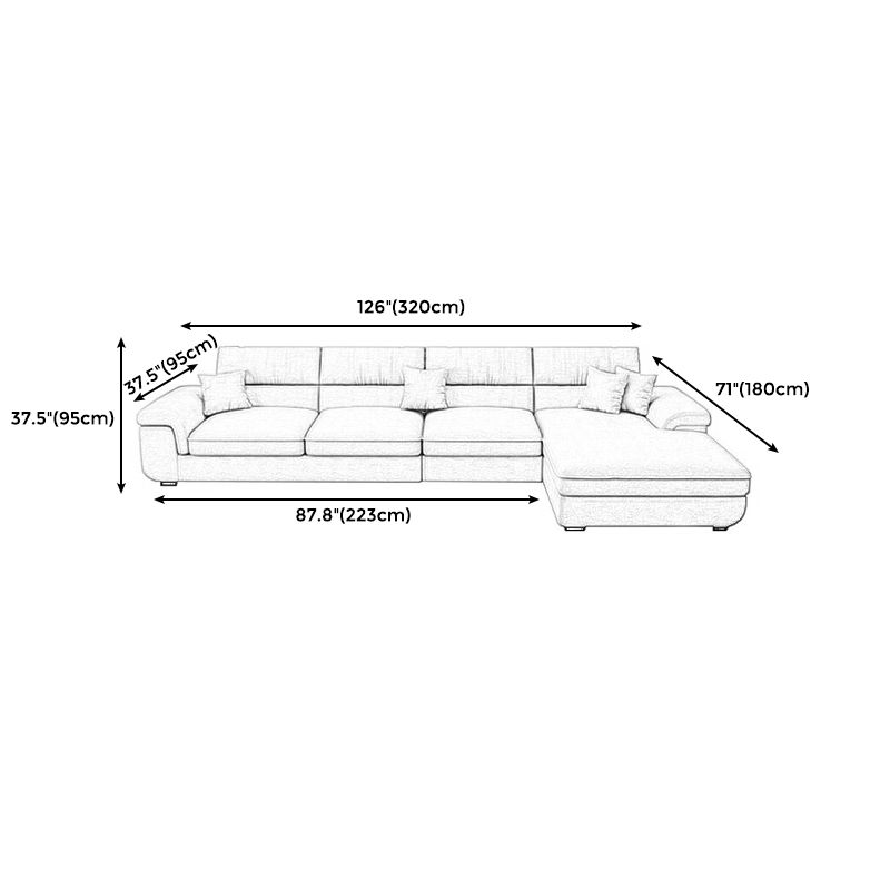 Modern Reversible Chaise Sofa with Pillows Flared Arm Sectionals for Living Room Clearhalo 'furn' 'furn_sectionals' 'Furniture' 'furniture_sectionals' 'kitchen' 'kitchen_sectionals' 'Living Room Furniture' 'Sectionals' 1200x1200_3dd5ea6f-49d3-4d8a-8e9b-100f0064b187