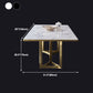 Luxury Sintered Stone Top Kitchen Table Rectangle Table with Gold Double Pedestal Clearhalo 'Dining Tables & Seating' 'Dining Tables' 'dining_table' 'furn' 'furn_dining_table' 'Furniture' 'furniture_dining_table' 'Kitchen & Dining Furniture' 1200x1200_3dd62bc0-e247-412b-90b4-e7a0bf28e562