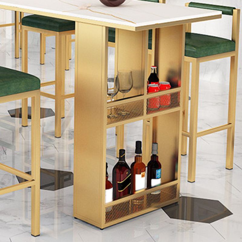 Stile glam 1/2/7 pezzi tavolo da bar rettangolare in pietra set per interno