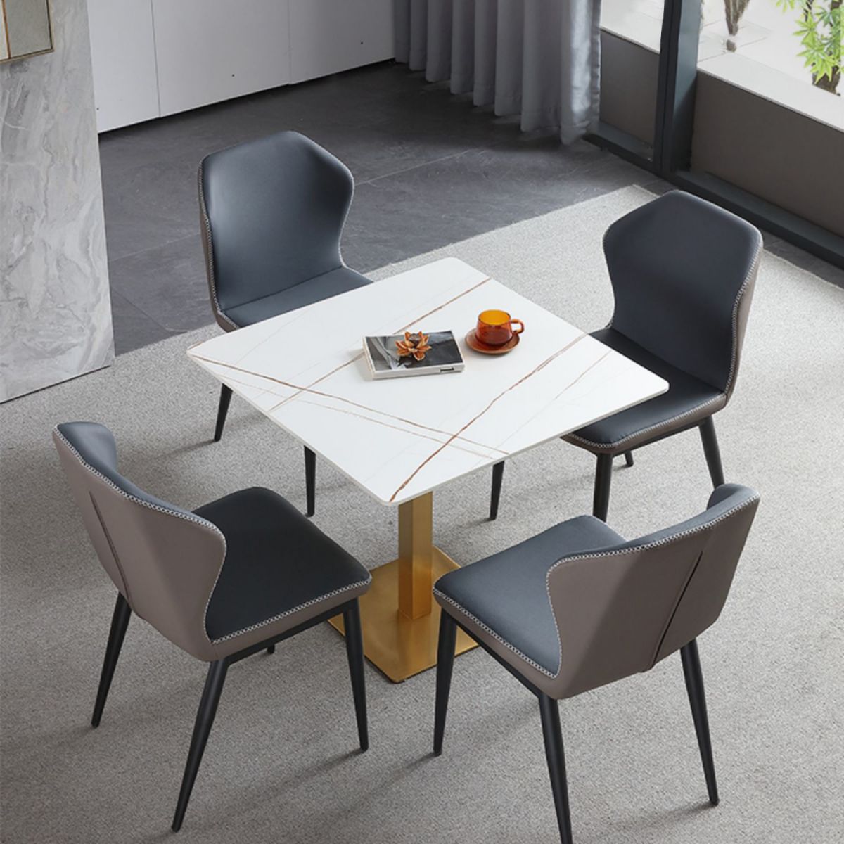 Industrial Square Dinner Table Sintered Stone Table with Metal Base for Home Clearhalo ' dining_table' 'Dining Tables & Seating' 'Dining Tables' 'furn' 'furn_dining_table' 'Furniture' 'furniture_dining_table' 'Kitchen & Dining Furniture' 'kitchen&dining_furn' 'kitchen' 'kitchen_dining_table' 1200x1200_3ddb1ffb-fd9f-4687-9c9d-e295c630762a