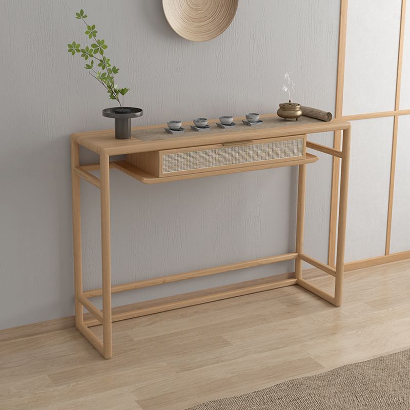 Mesa de consola contemporánea de forma rectángulo Table de sofá de consola de cenizas naturales/marrones