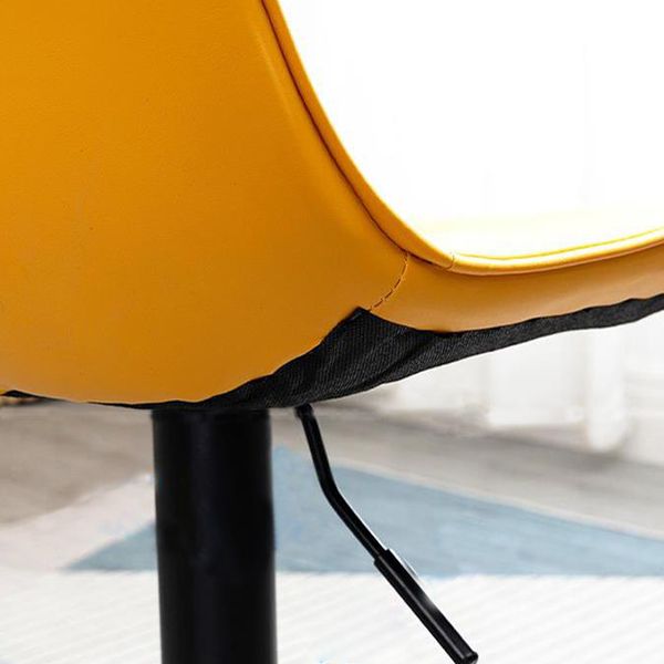 Scandinavian Metal Stool Adjustable Low Back Faux Leather Barstools in Matte Finish Clearhalo 'Bar Furniture' 'Bar Stools' 'bar_stools' 'furn' 'furn_bar_stools' 'Furniture' 'Kitchen & Dining Furniture' 1200x1200_3de1a65d-37f1-4f43-b49c-92442ff61702
