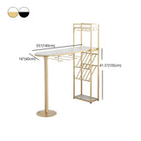 Modern Iron Bistro Table White Faux Marble Top Indoor Bar Dining Table with Wine Rack Clearhalo 'Bar Furniture' 'Bar Tables' 'bar_tables' 'furn' 'furn_bar_tables' 'Furniture' 'furniture_bar_tables' 'Kitchen & Dining Furniture' 1200x1200_3de1d44c-ae59-4a6a-baef-bc4dfd8d3b48