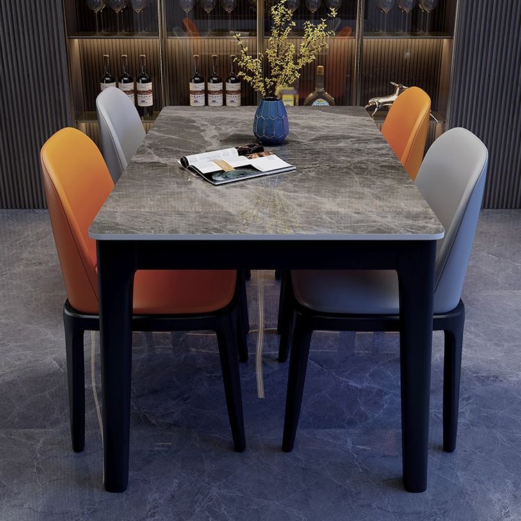 Dining Table Sets Contemporary with Sintered Stone Table and Cushion Chairs Clearhalo 'Dining Room Sets' 'Dining Tables & Seating' 'dining_room_set' 'furn' 'furn_dining_room_set' 'Furniture' 'furniture_dining_room_set' 'Kitchen & Dining Furniture' 'kitchen&dining_furn' 'kitchen' 1200x1200_3de22623-86e6-4d8f-80ac-efa1c024bdae