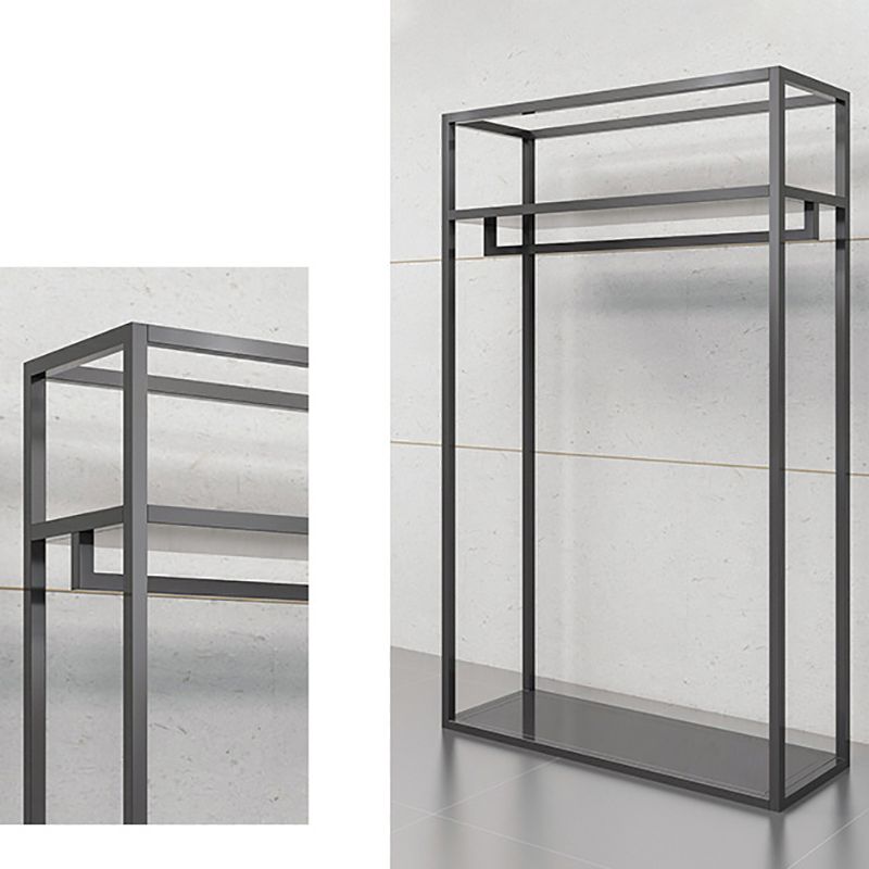 Rack de couche en fer de manteau de style industriel avec étagères de rangement