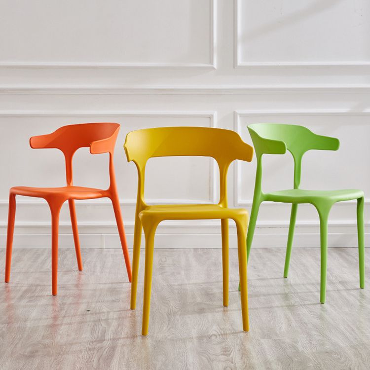 Indoor Contemporary Side Chair Open Back Plastic Stackable Dining Room Single Chair Clearhalo ' kitchen&dining_furn' 'Dining Chairs' 'Dining Tables & Seating' 'dining_chair' 'furn' 'furn_dining_chair' 'Furniture' 'furniture_dining_chair' 'Kitchen & Dining Furniture' 'kitchen' 1200x1200_3de3d069-213a-4c84-bd61-b4ea9a6d99a0