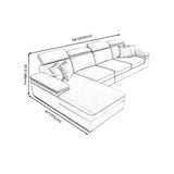 Fabric Pillow Top Arm Sofa 118.11"Lx 66.93"W x 37.4"H Cushion Back Sectionals with Chaise Clearhalo 'furn' 'furn_sectionals' 'Furniture' 'furniture_sectionals' 'Living Room Furniture' 'Sectionals' 1200x1200_3de4325b-eb8a-4cac-8548-5ecd5dbd0aed