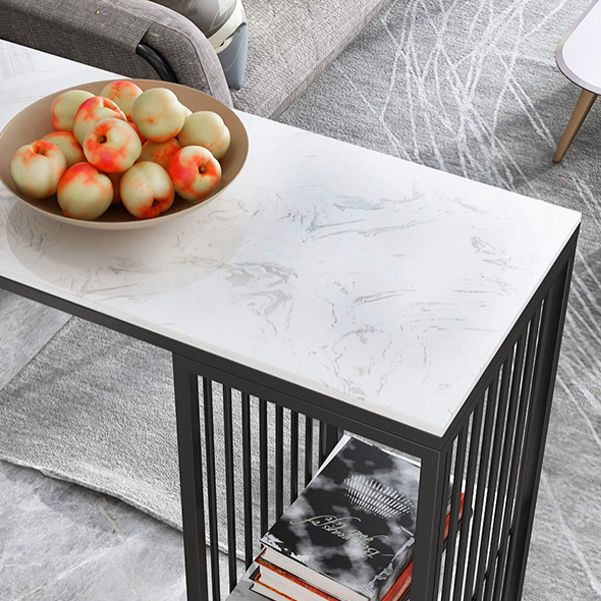 Rectangle Living Room Pub Height Dining Table Marble Bistro Table with Storage Clearhalo 'Bar Furniture' 'Bar Tables' 'bar_tables' 'furn' 'furn_bar_tables' 'Furniture' 'furniture_bar_tables' 'Kitchen & Dining Furniture' 1200x1200_3de47fd2-ab2d-4ca4-82d5-885507cde2de