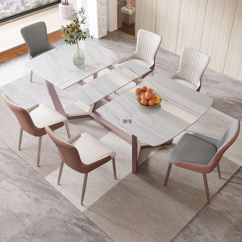 Nordic Sintered Stone Dining Set Rectangle 1/2/5/6/7 Pieces Dining Table with Chairs Clearhalo 'Dining Room Sets' 'Dining Tables & Seating' 'dining_room_set' 'furn' 'furn_dining_room_set' 'Furniture' 'furniture_dining_room_set' 'Kitchen & Dining Furniture' 1200x1200_3de5e9fc-6f9c-4ec9-b39e-3e3cd070610f