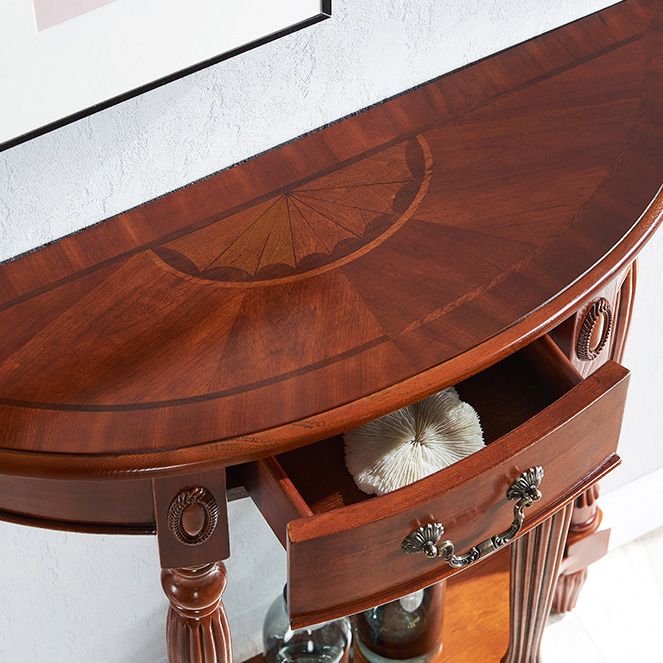 Tavolo vittoriano marrone tavolo con console di divano mezza luna per hall
