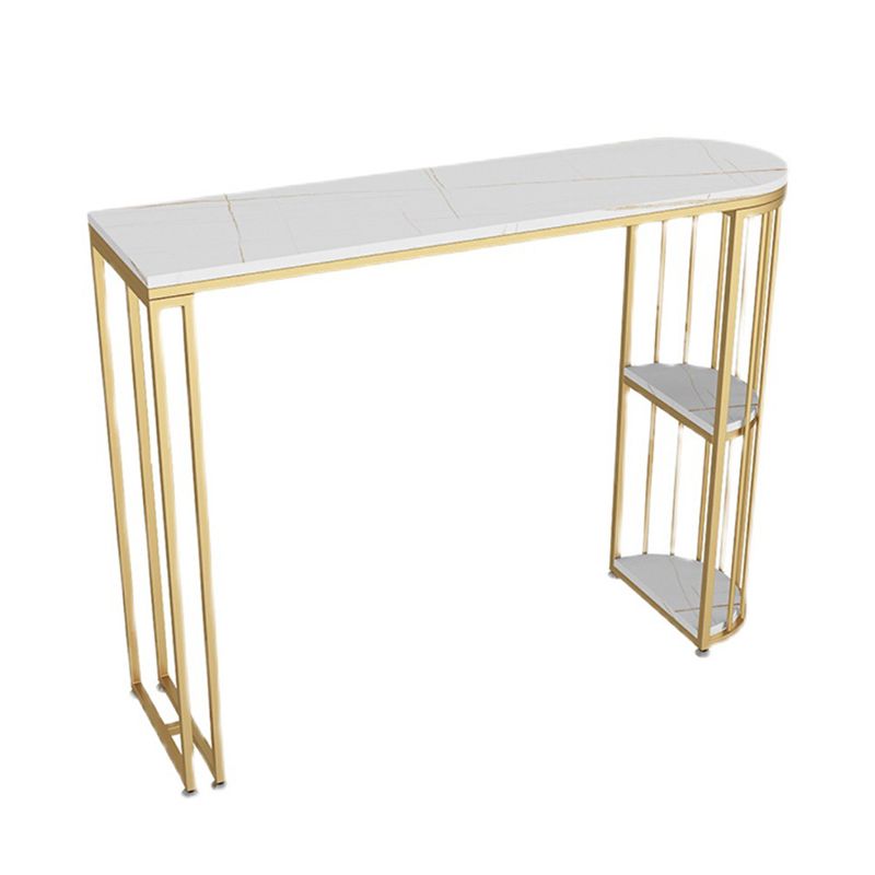 Tavolo da bar in stile glam in pietra doppia piedistallo tavolo da vino con deposito