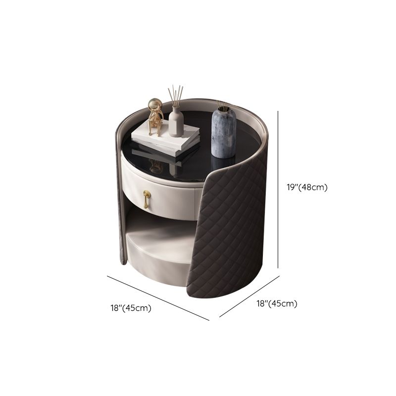 1 - Cassetto di accento contemporaneo comodino antico comodino da letto di stoccaggio aperto