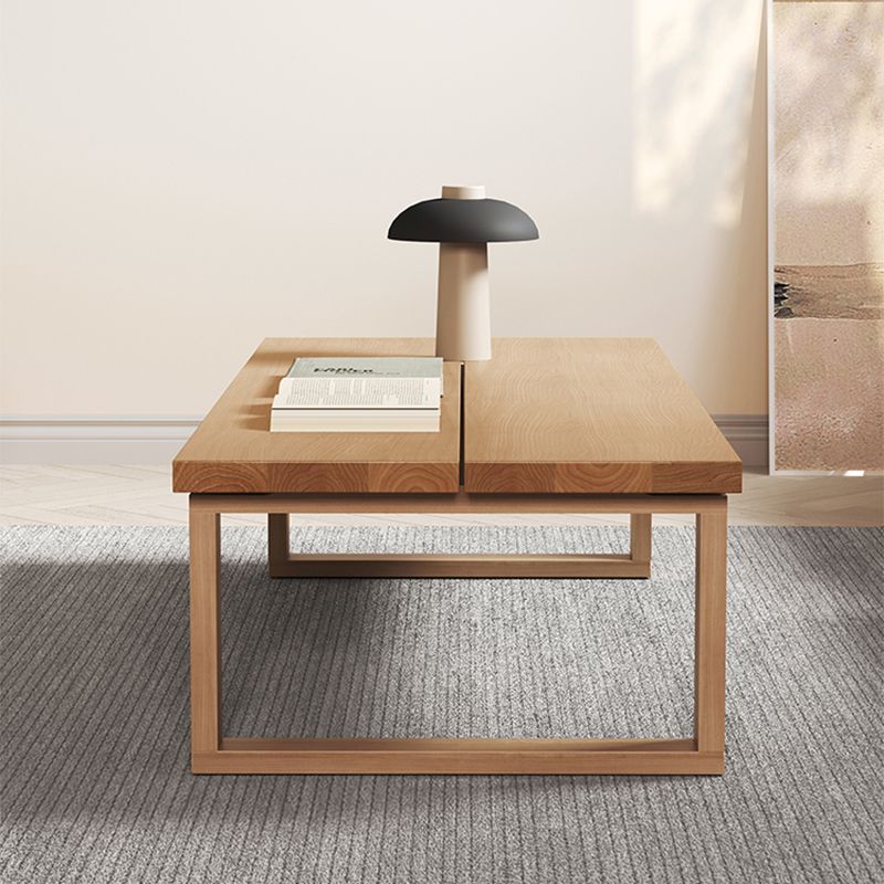 Sled Natural Coffee Table Set Rectangle Solid Wood Coffee Table Clearhalo 'Coffee & Accent Tables' 'Coffee Tables' 'coffee_tables' 'furn' 'furn_coffee_tables' 'Furniture' 'Living Room Furniture' 1200x1200_3de85ade-4073-4086-9ba5-f11232b7ad09