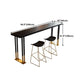 Kitchen Rectangle Wood Top Counter Table Gold Legs Glam Style Bar Table Clearhalo 'Bar Furniture' 'Bar Tables' 'bar_tables' 'furn' 'furn_bar_tables' 'Furniture' 'furniture_bar_tables' 'Kitchen & Dining Furniture' 1200x1200_3de9c295-a8ff-43cd-bcd2-925dccb0b24c
