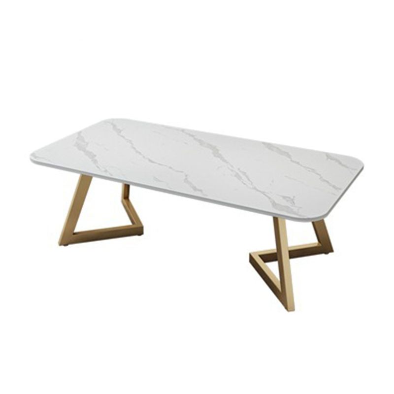 Geometrischer Steinkaffeetisch in Weiß von 17,7 "/19.7" hoch