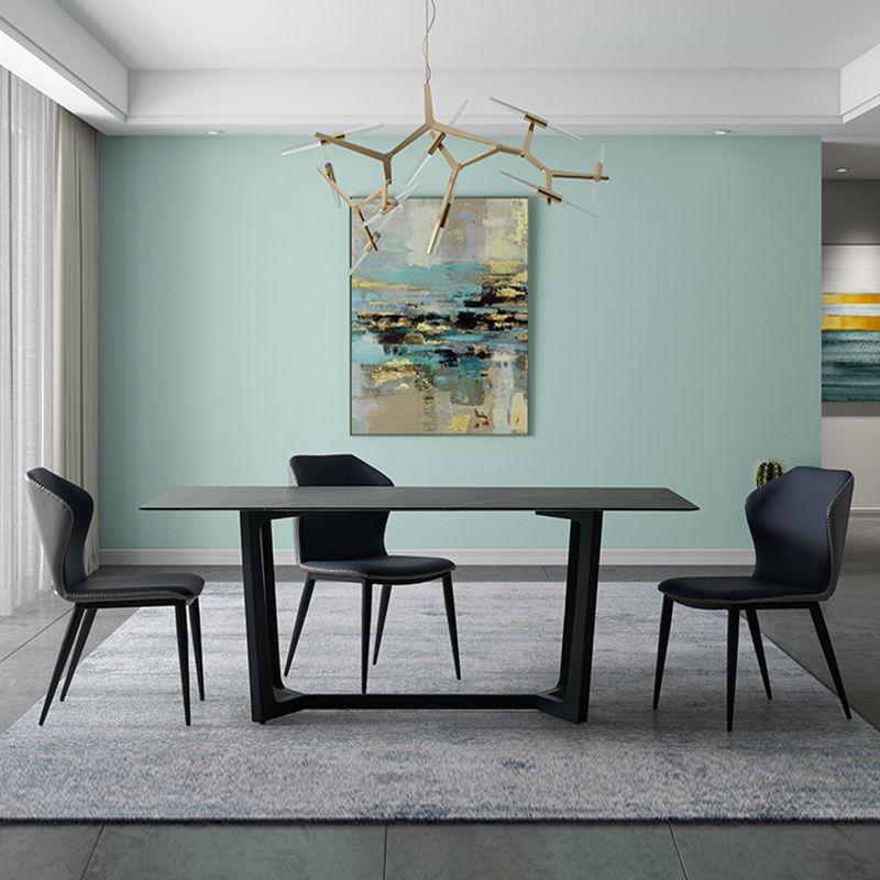 Contemporary Style Dining Chairs Armless Wingback Chairs for Kitchen with Metal Legs Clearhalo ' kitchen&dining_furn' 'Dining Chairs' 'Dining Tables & Seating' 'dining_chair' 'furn' 'furn_dining_chair' 'Furniture' 'furniture_dining_chair' 'Kitchen & Dining Furniture' 'kitchen' 1200x1200_3deb4234-e5d5-41d3-99b1-612455b1efb3