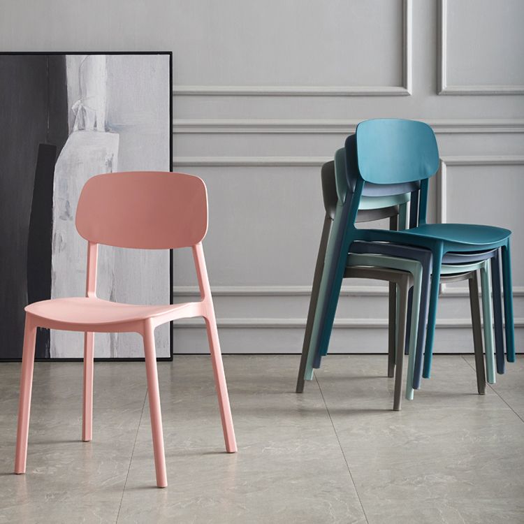 Scandinavian Stackable Armless Dining Chairs Plastic Open Back Side Chair (Set of 4) Clearhalo ' kitchen&dining_furn' 'Dining Chairs' 'Dining Tables & Seating' 'dining_chair' 'furn' 'furn_dining_chair' 'Furniture' 'furniture_dining_chair' 'Kitchen & Dining Furniture' 'kitchen' 1200x1200_3debce93-1abd-4a67-a7f6-67b931704c4c