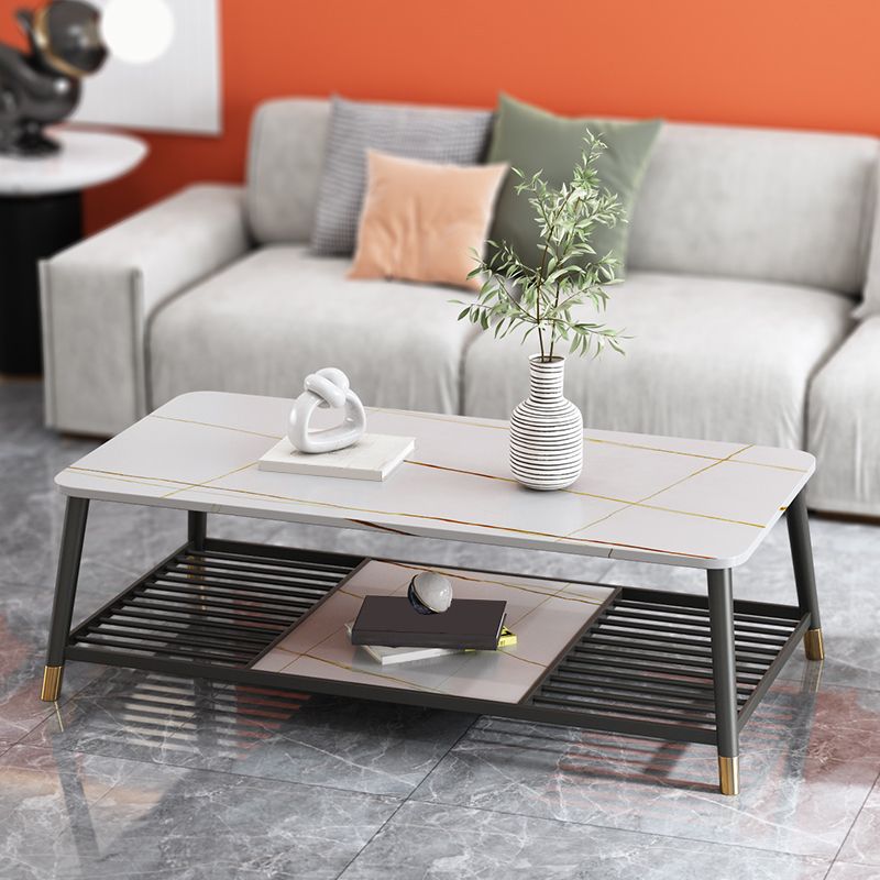 Glam Frame Coffee Table Slate Rectangular Coffee Table for Living Room Clearhalo 'Coffee & Accent Tables' 'Coffee Tables' 'coffee_tables' 'furn' 'furn_coffee_tables' 'Furniture' 'Living Room Furniture' 1200x1200_3ded6ebc-33d1-4728-8ff3-31a4740e5779