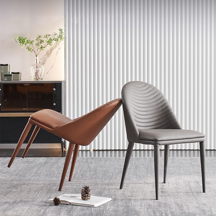 Modern Style Leather Dining Chairs Upholstered Solid Back Chairs (Set of 2) Clearhalo ' kitchen&dining_furn' 'Dining Chairs' 'Dining Tables & Seating' 'dining_chair' 'furn' 'furn_dining_chair' 'Furniture' 'furniture_dining_chair' 'Kitchen & Dining Furniture' 'kitchen' 1200x1200_3dedf654-8672-4678-b7b0-2653ddf52dc7