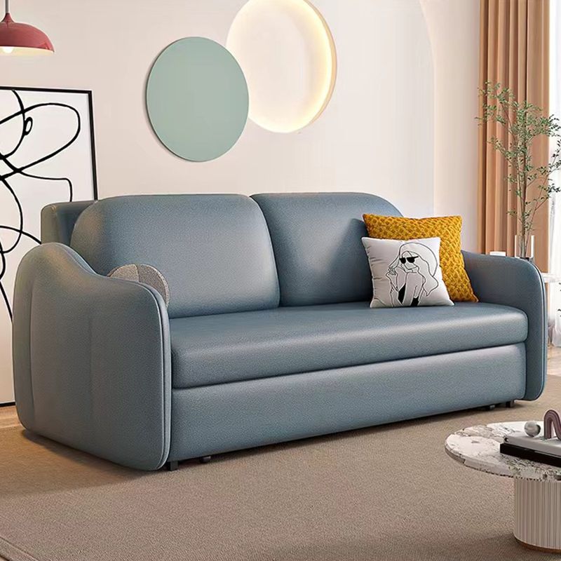 Faux leather Sleeper Sofa with Pillow Back Sofa Bed with Detachable Mattress Clearhalo 'furn' 'furn_futons' 'Furniture' 'Futons & Daybeds' 'Futons' 'Living Room Furniture' 1200x1200_3deee2ec-661a-4004-9dcf-85160b9e7e9b