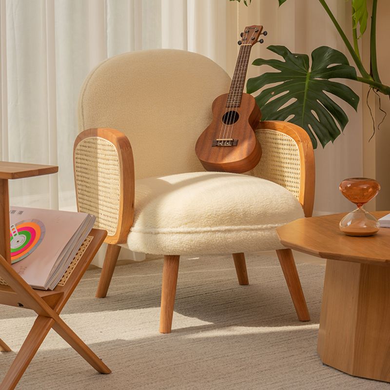 Scandinavian 23.23" Wide Fixed Back Sponge Square Arms 4 legs Chair