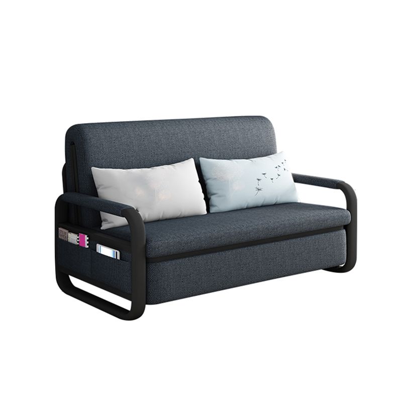Contemporary Cotton Blend Square Arm Sofa Bed with Storage in Grey Clearhalo 'furn' 'furn_sofas' 'Furniture' 'furniture_sofas' 'Living Room Furniture' 'Sofa' 'sofas' 1200x1200_3deff4e7-1cee-4ade-8d75-2377f79b0fa7