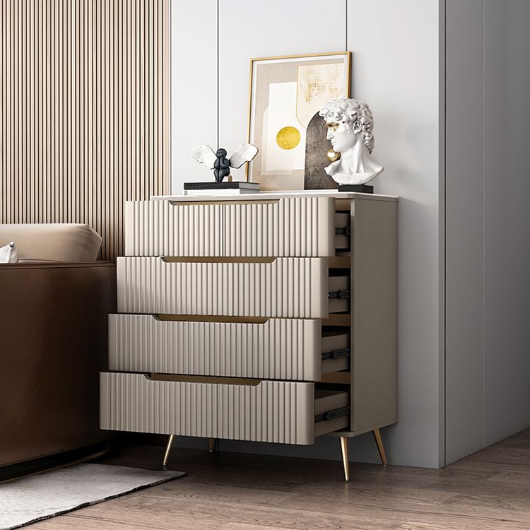 Moderno tavolo a buffet in pietra in pietra in legno ingegnerizzato con cassetto per soggiorno