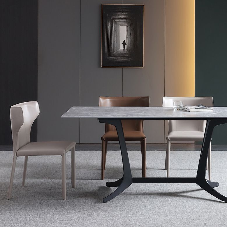 Modern Style Leather Dining Side Chair Wingback Side Armless Chair for Restaurant Use Clearhalo 'Dining Chairs' 'Dining Tables & Seating' 'dining_chair' 'furn' 'furn_dining_chair' 'Furniture' 'Kitchen & Dining Furniture' 1200x1200_3df1aeea-567f-432c-ae61-ed94c703d75d