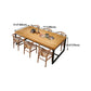 Solid Wood Top Dining Table Industrial Rectangle Table with Trestle Base Clearhalo 'Dining Tables & Seating' 'Dining Tables' 'dining_table' 'furn' 'furn_dining_table' 'Furniture' 'furniture_dining_table' 'Kitchen & Dining Furniture' 1200x1200_3df2260c-23ce-49dd-88e6-a93c8b695b0f