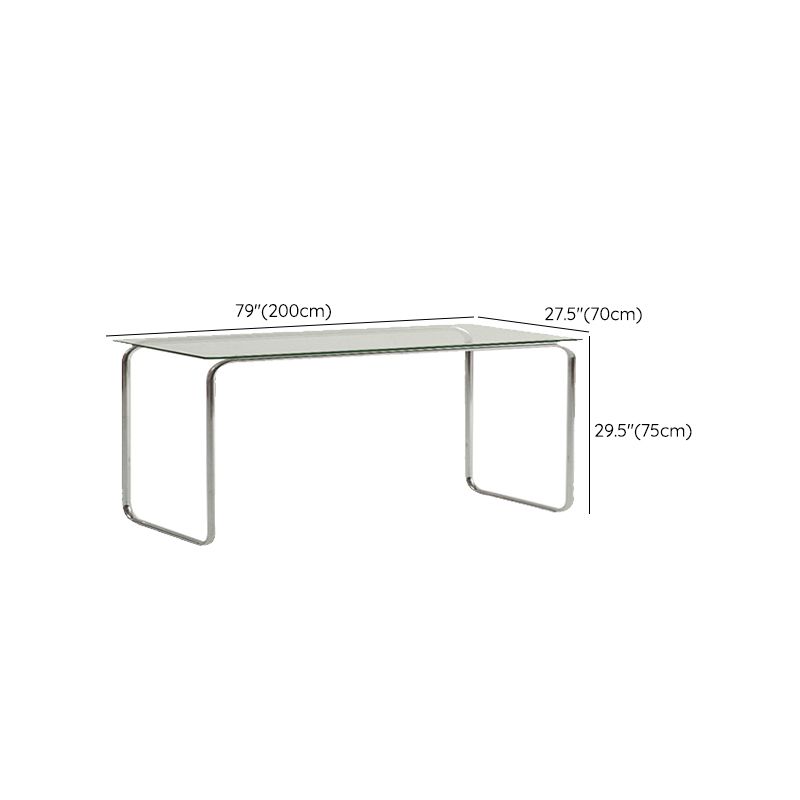 Table de tareas de forma rectangular de escritorio de estilo moderno de vidrio con 2 legs para el hogar