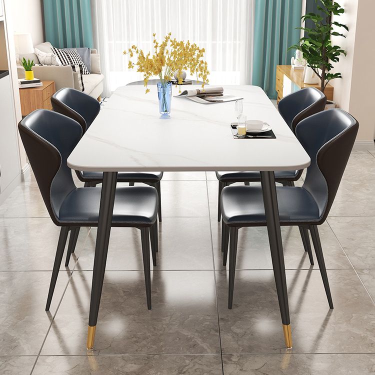 Modern Rectangle Dinette Set 1/2/5/7 Pieces Sintered Stone Top Dining Table Set Clearhalo 'Dining Room Sets' 'Dining Tables & Seating' 'dining_room_set' 'furn' 'furn_dining_room_set' 'Furniture' 'furniture_dining_room_set' 'Kitchen & Dining Furniture' 1200x1200_3df4971b-8f67-4a91-90b7-ee7eb2e1a627