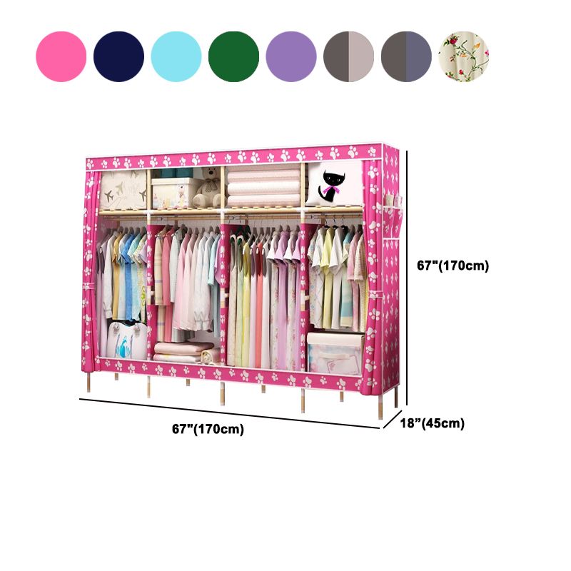 Modern Style Wardrobe Armoire Meringue Wood Frame Wardrobe,67"L x 17.7"W x 67"H Clearhalo 'Armoires & Wardrobes' 'armoires_wardrobes' 'Bedroom Furniture' 'furn' 'furn_armoires_wardrobes' 'Furniture' 1200x1200_3df4bc71-6c55-493b-a0dc-ef1cd056696a