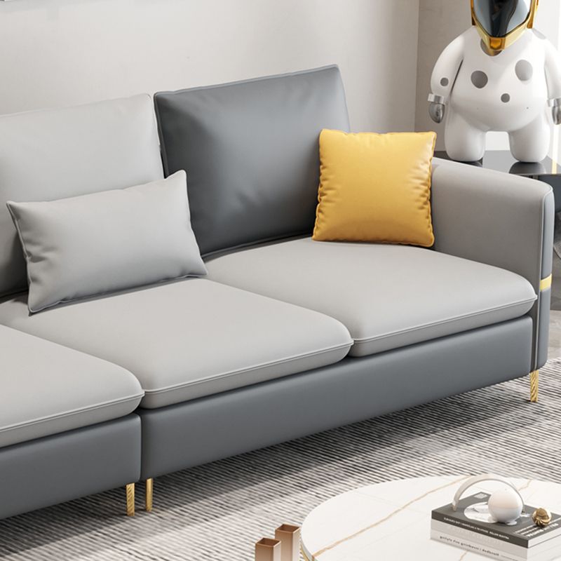 35.43 "Sofá de cuero sintético seccional de alto contenido con cojines de almohada