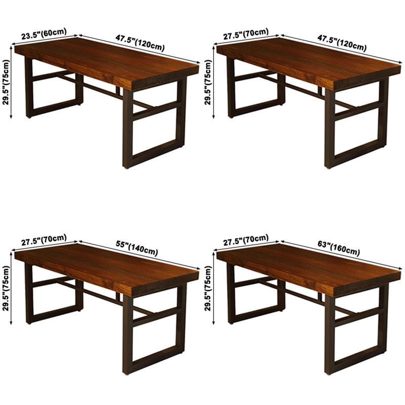 Industrial Style Solid Wood Dining Table Brown Rectangle Table with Trestle Base for Dinning Room Clearhalo ' dining_table' 'Dining Tables & Seating' 'Dining Tables' 'furn' 'furn_dining_table' 'Furniture' 'furniture_dining_table' 'Kitchen & Dining Furniture' 'kitchen&dining_furn' 'kitchen' 'kitchen_dining_table' 1200x1200_3df57001-66f2-426a-8709-fb1e3de552d6