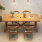 Industrial Dinette Table Solid Wood Rectangle Dinner Table in Brown