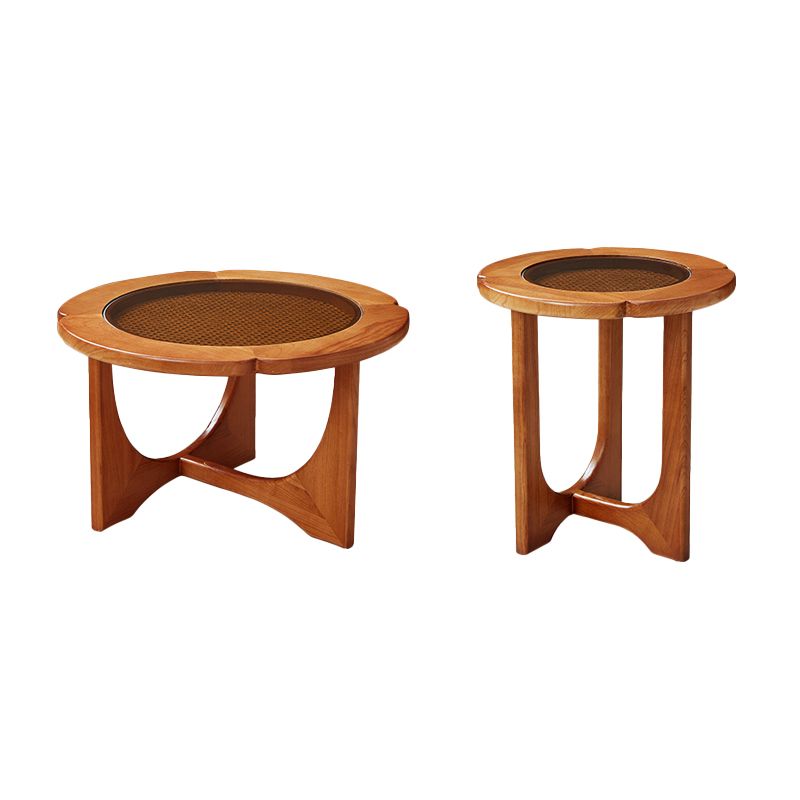 Table basse ou table d'appoint avec plateau en verre, pieds croisés noirs, table de cocktail