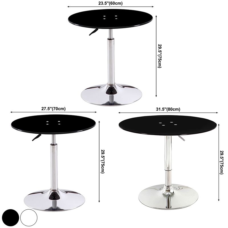 Modern Round Dining Room Table Tempered Glass Table with Pedestal Base for Home Kitchen Dinner Clearhalo ' dining_table' 'Dining Tables & Seating' 'Dining Tables' 'furn' 'furn_dining_table' 'Furniture' 'furniture_dining_table' 'Kitchen & Dining Furniture' 'kitchen&dining_furn' 'kitchen' 'kitchen_dining_table' 1200x1200_3df96b6a-61b9-4096-a19d-16b7936667fb