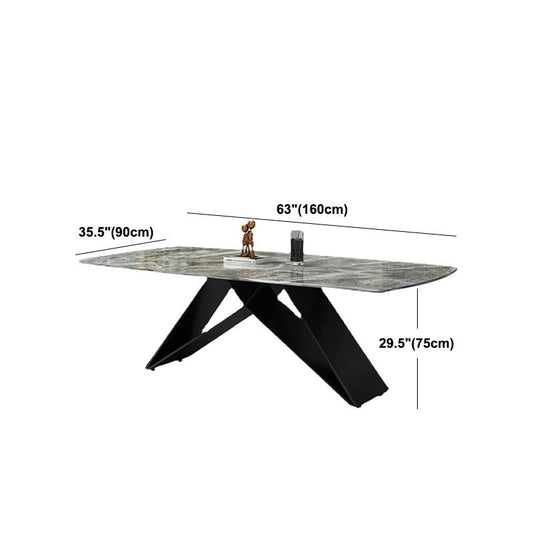 Stone Top Dining Table Traditional Luxury Table with Pedestal Base