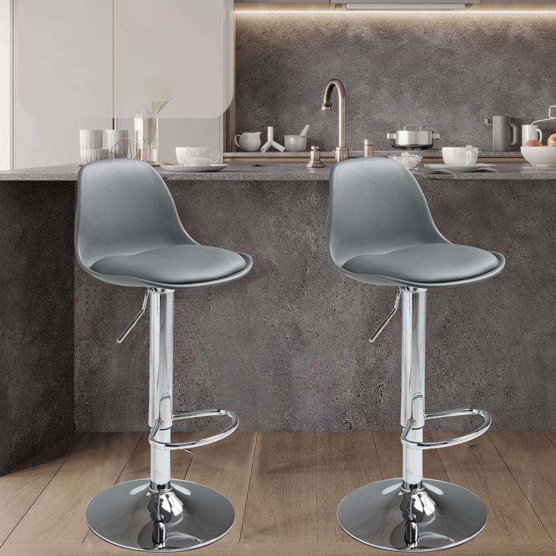 Contemporary Adjustable Height Bar Stool PU Leather Bar Stools for Kitchen Clearhalo 'Bar Furniture' 'Bar Stools' 'bar_stools' 'furn' 'furn_bar_stools' 'Furniture' 'Kitchen & Dining Furniture' 1200x1200_3dfaee08-0825-4cab-b0ef-d330be6921c1
