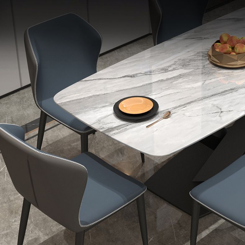 Metal Modern Rectangular Dining Table Sintered Stone Table with Pedestal Base Clearhalo ' dining_table' 'Dining Tables & Seating' 'Dining Tables' 'furn' 'furn_dining_table' 'Furniture' 'furniture_dining_table' 'Kitchen & Dining Furniture' 'kitchen&dining_furn' 'kitchen' 'kitchen_dining_table' 1200x1200_3dfb5bf5-56a2-4c4b-9b56-82ab0e805c3e