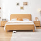 Contemporary Wood Standard Bed, Rectangular Panel Headboard Bed