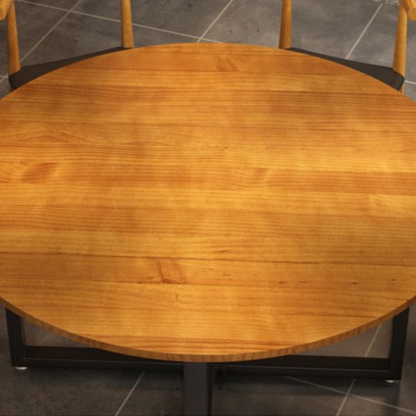 Contemporary Style Wood Dining Table Round Shape Table with Metallic Trestle Base Clearhalo ' dining_table' 'Dining Tables & Seating' 'Dining Tables' 'furn' 'furn_dining_table' 'Furniture' 'furniture_dining_table' 'Kitchen & Dining Furniture' 'kitchen&dining_furn' 'kitchen' 'kitchen_dining_table' 1200x1200_3dfcdc95-79a0-47a2-90f8-2e46c84395e0