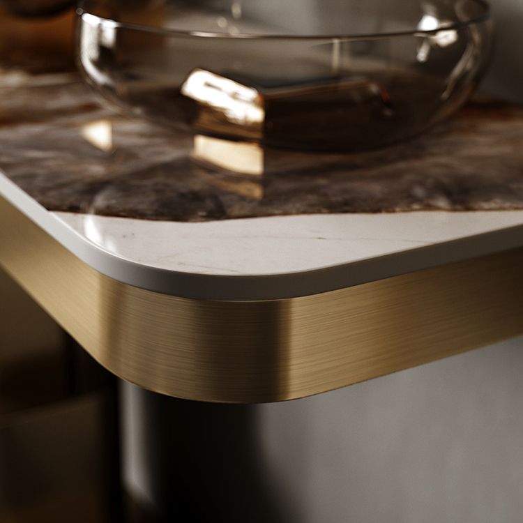Tavolo della console rettangolare in pietra glam 33.46 "tavolo di estremità alto per sala