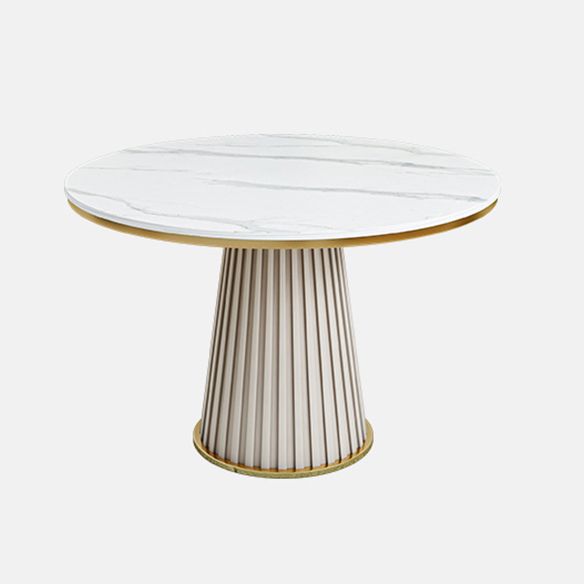 Modern Style Sintered Stone Dining Set with Round Shape Dinette Set with Pedestal Base Clearhalo 'Dining Room Sets' 'Dining Tables & Seating' 'dining_room_set' 'furn' 'furn_dining_room_set' 'Furniture' 'furniture_dining_room_set' 'Kitchen & Dining Furniture' 'kitchen&dining_furn' 'kitchen' 1200x1200_3dff11dd-92d6-4ab3-835b-c7e8b95289d3