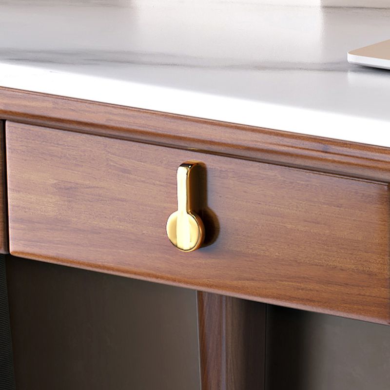 Glam Style Computer Desk Rectangular 2 Drawers Writing Desk , 29.5" High Clearhalo 'furn' 'furn_office_desk' 'Furniture' 'Office Desks' 'Office Furniture' 'office_desk' 1200x1200_3e0049a5-1c94-4a69-bf0f-e490fedb5763