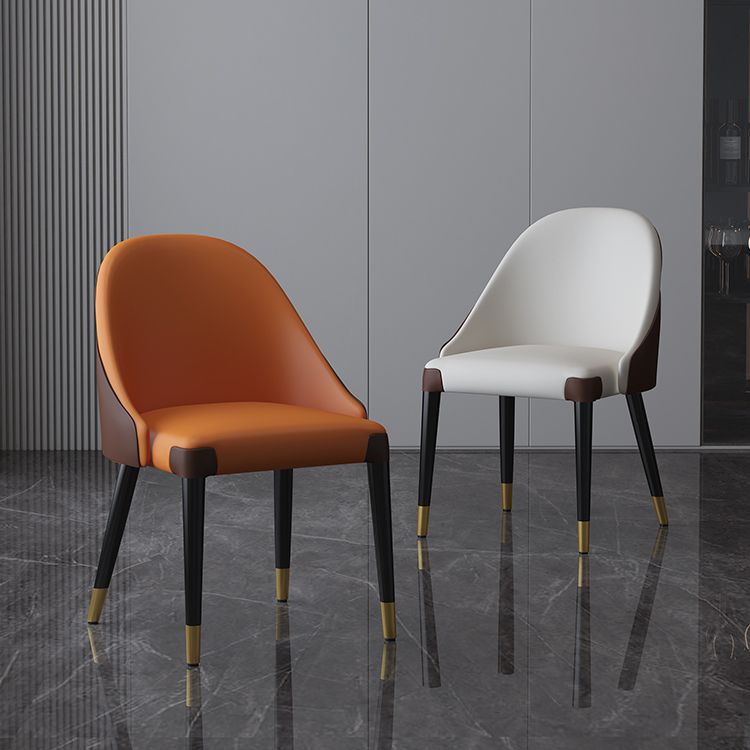 Contemporary Design Armless Solid Back Dining Side Chairs Leather Dining Chairs Clearhalo ' kitchen&dining_furn' 'Dining Chairs' 'Dining Tables & Seating' 'dining_chair' 'furn' 'furn_dining_chair' 'Furniture' 'furniture_dining_chair' 'Kitchen & Dining Furniture' 'kitchen' 1200x1200_3e01b31b-e254-49af-9bc2-a11c34602071